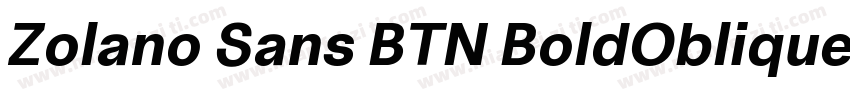 Zolano Sans BTN BoldOblique字体转换